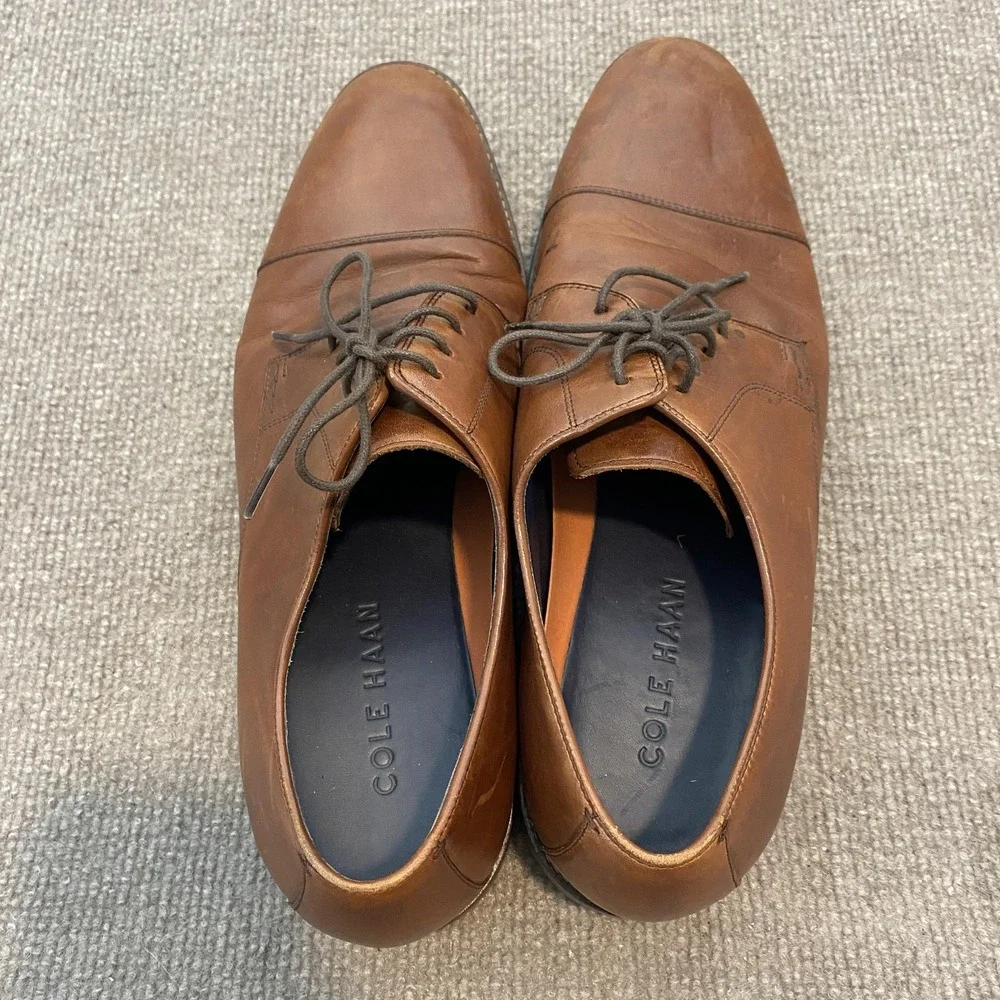 Cole Haan Shoes Mens Size 10.5 M Brown Leather Cap Toe Derby Dress C11632
